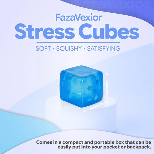 Maltose Squishy Stress Relief Toy, Snowflake Squeeze Ice Cube Fidget, Slow Rising Sensory Stress Ball for Relaxing, Durable TPR Calm Down Toy for Boys Girls Age 3+ (1Pcs, Blue, 1.97inch)