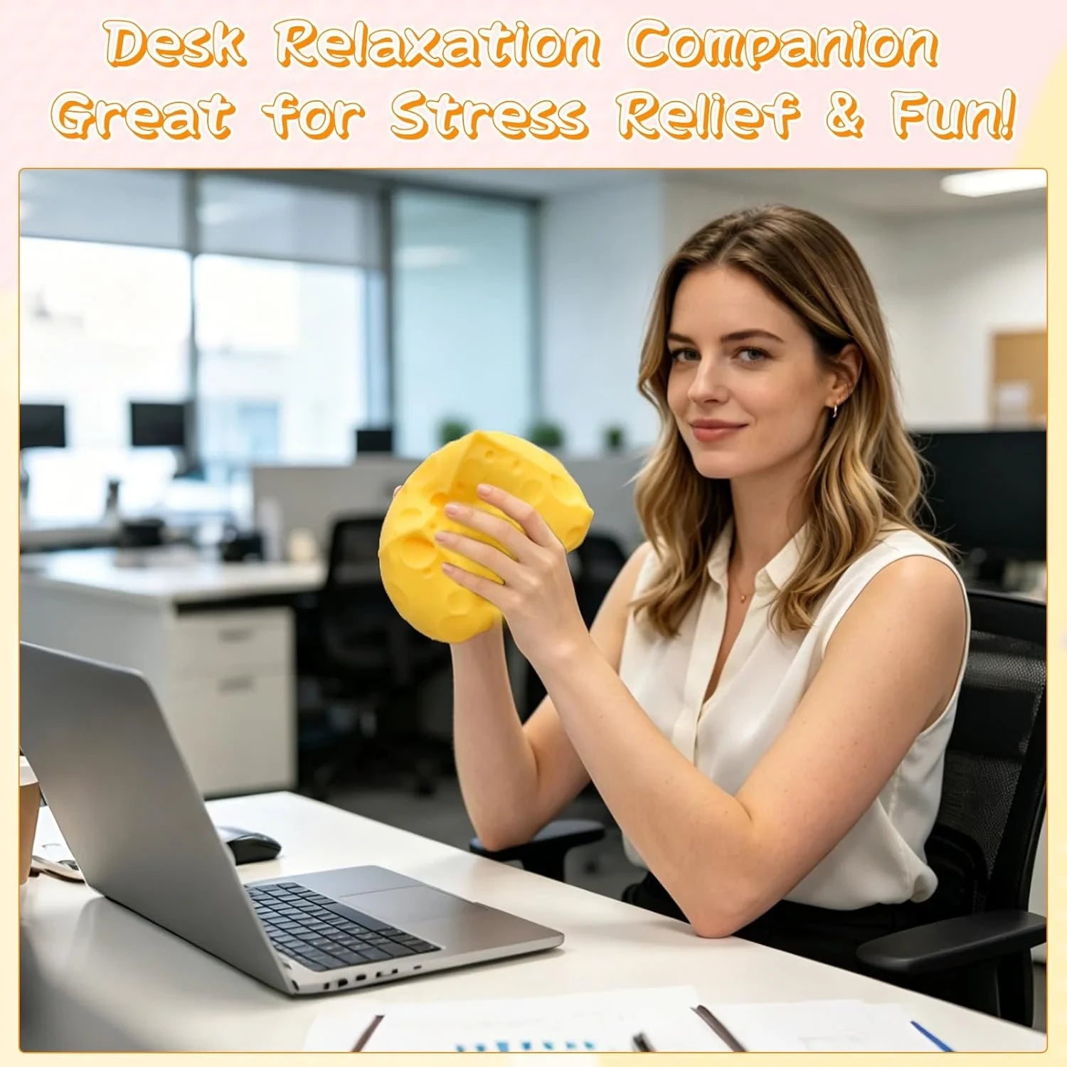 Cheese Squishy Large 3.93in Jumbo Cheese Block, Big Squishy Cheese Stress Ball, Soft Slow Rising Squeeze Toy, Giant Fidget Sensory Toy for Adults Teens Gifts
