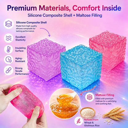 Nice Cube Squishy Toy, Sensory Fidget for Anxiety Stress Relief | Non-Sticky，Pocket Size，No Odor, Washable, Easy to Clean, Fun for Kids Teens Adults, Satisfying to Squeeze ,Tear-Resistant