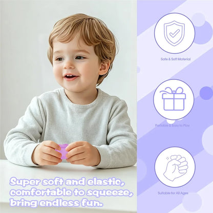 Gel-Filled Ice Cube Squishy Toy 1.38in/3.5cm for Kids Ages 3+ & Adults – Slow Rising Sensory Squeeze Cube, Mini Desk Fidget Toy for Party Favors & Classroom Rewards(Purple)