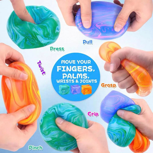 Swirl Stress Cube Squishy Toys, Slow Rebound Squishy Fidget Toy for Adults, Unique Swirling Color Mixing, Slow Rising Sensory Toys for Anxiety Stress Relief (Orange)