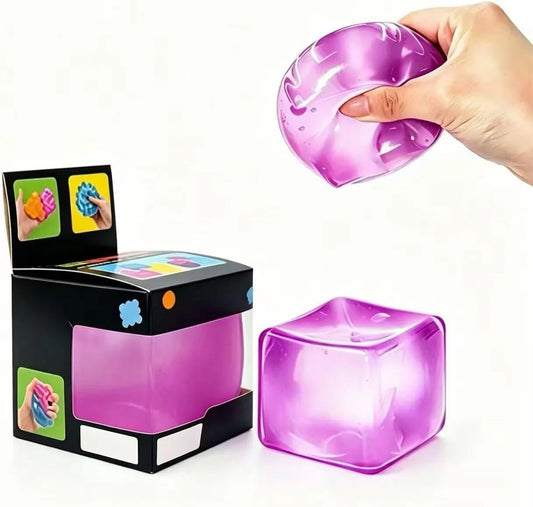 Relief High Density Ice Squeeze Ball, Ice Cube SqueezeToy,Adults Sensory Fidget for Stress Relief,Focus (Purple)