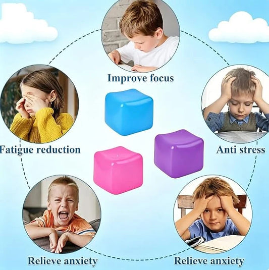 Relief High Density Ice Squeeze Ball, Ice Cube SqueezeToy,Adults Sensory Fidget for Stress Relief,Focus (Purple)