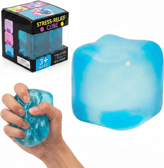Nice Stress Cube, Squishy Fidget Toy Cubes, Slow Rising Squeeze Cube Balls, Non-Sticky Desk Toy for Relaxation & Focus for Adults, Blue