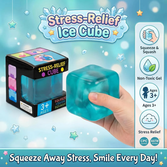 Nice Stress Cube, Squishy Fidget Toy Cubes, Slow Rising Squeeze Cube Balls, Non-Sticky Desk Toy for Relaxation & Focus for Adults, Blue