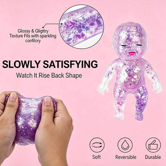 Baby Squishy Toys,Squishy Babies Glittery,Sugar Baby Squishy,Sugar Swaps Squishies Babies Sensory Fidget for Stress Relief,& Teens Adults, Party Favors Gifts