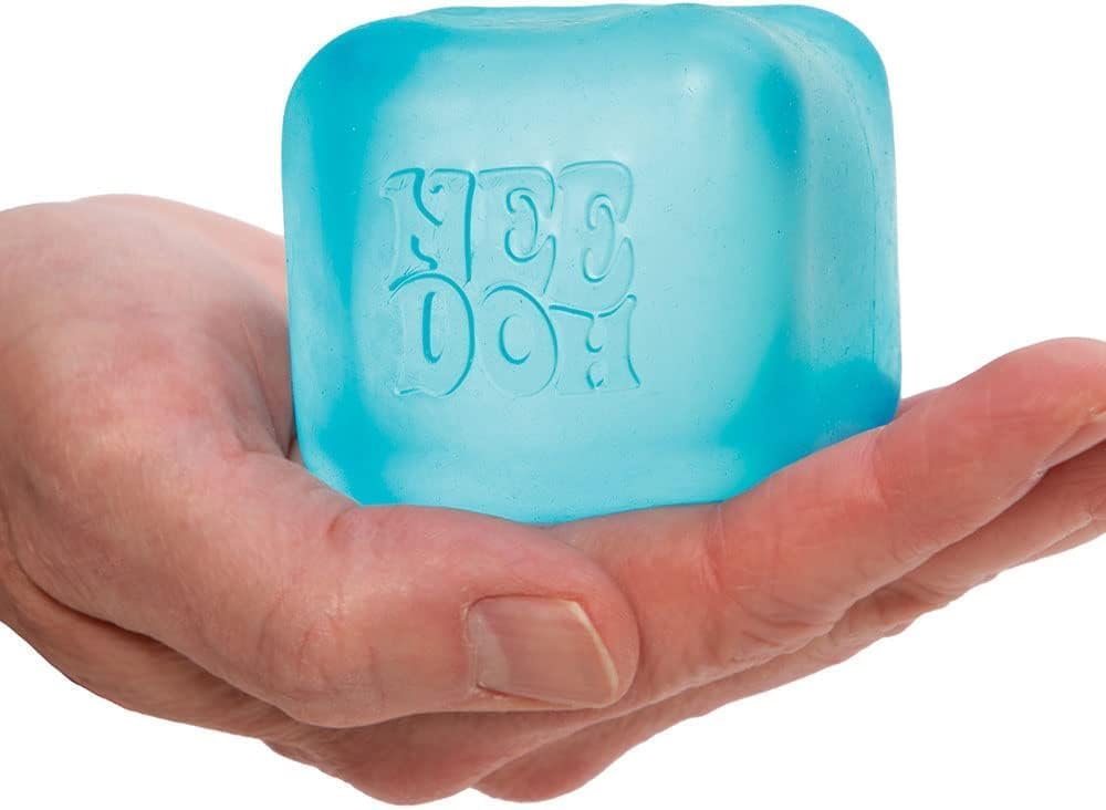 Schylling NeeDoh Nice Cube - Sensory Squeeze Toy with Super Solid Squish - 2.25" Cube - Color May Vary (Pack of 1) - US 7932