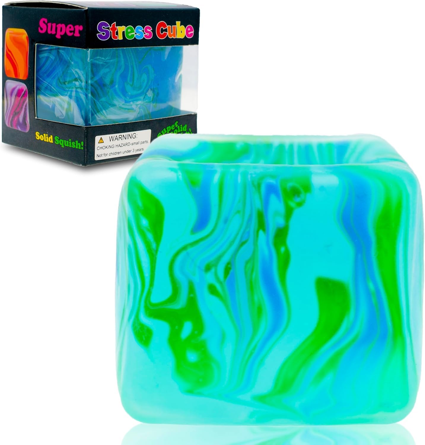 Schylling NeeDoh Nice Cube -Sensory Squeeze Toy with Super Solid Squish - 2.25" Cube