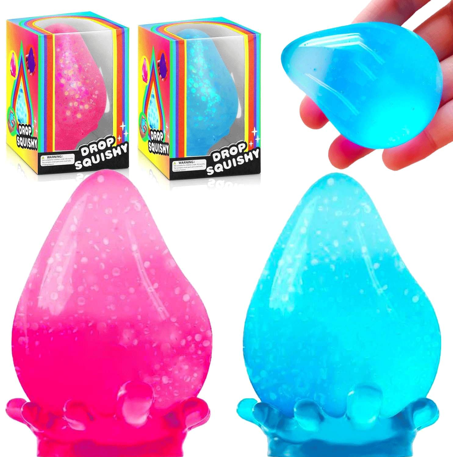 Schylling Snow Ball (NeeDoh) Crunchy, Squishy, Squeezy, Stretchy Stress Balls Gift Set Bundle - 2 Pack