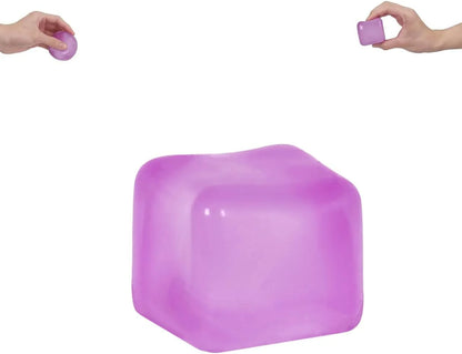 Gel-Filled Ice Cube Squishy Toy 1.38in/3.5cm for Kids Ages 3+ & Adults – Slow Rising Sensory Squeeze Cube, Mini Desk Fidget Toy for Party Favors & Classroom Rewards(Purple) - US 9779