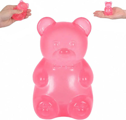 Bear Squishy Toy for Kids Ages 3+ & Adults, Slow Rising Gummy Bear Squeeze Toy, Soft High-Density Foam Sensory Bear for Desk, Classroom, Home & Office(Pink) - US 7748