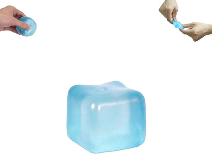 Ice Cube Squishy Toy 3.5cm (1.38") – Gel-Filled Slow Rising Squeeze Cube for Kids Ages 3+ & Adults, Mini Sensory Desk Toy for Classroom Rewards, Party Favors & Everyday Play (blue) - US 1373