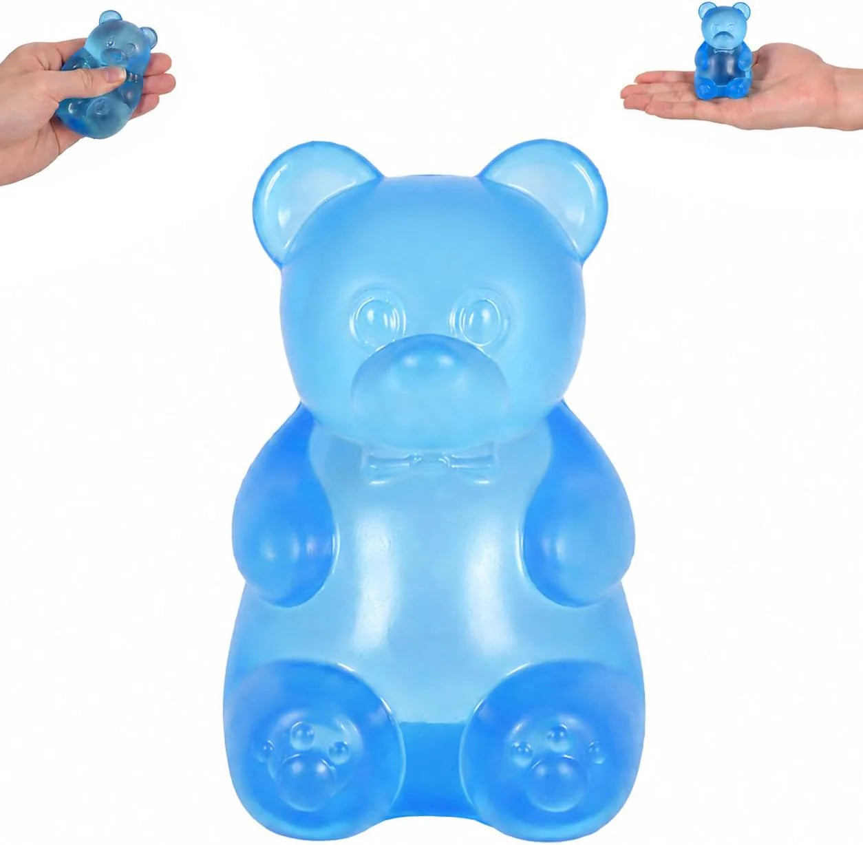 Bear Squishy Toy for Kids Ages 3+ & Adults, Slow Rising Gummy Bear Squeeze Toy, Soft High-Density Foam Sensory Bear for Desk, Classroom, Home & Office(Blue) - US 7326