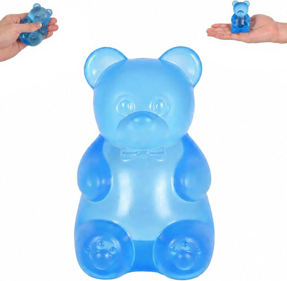 Bear Squishy Toy for Kids Ages 3+ & Adults, Slow Rising Gummy Bear Squeeze Toy, Soft High-Density Foam Sensory Bear for Desk, Classroom, Home & Office(Blue) - US 7326