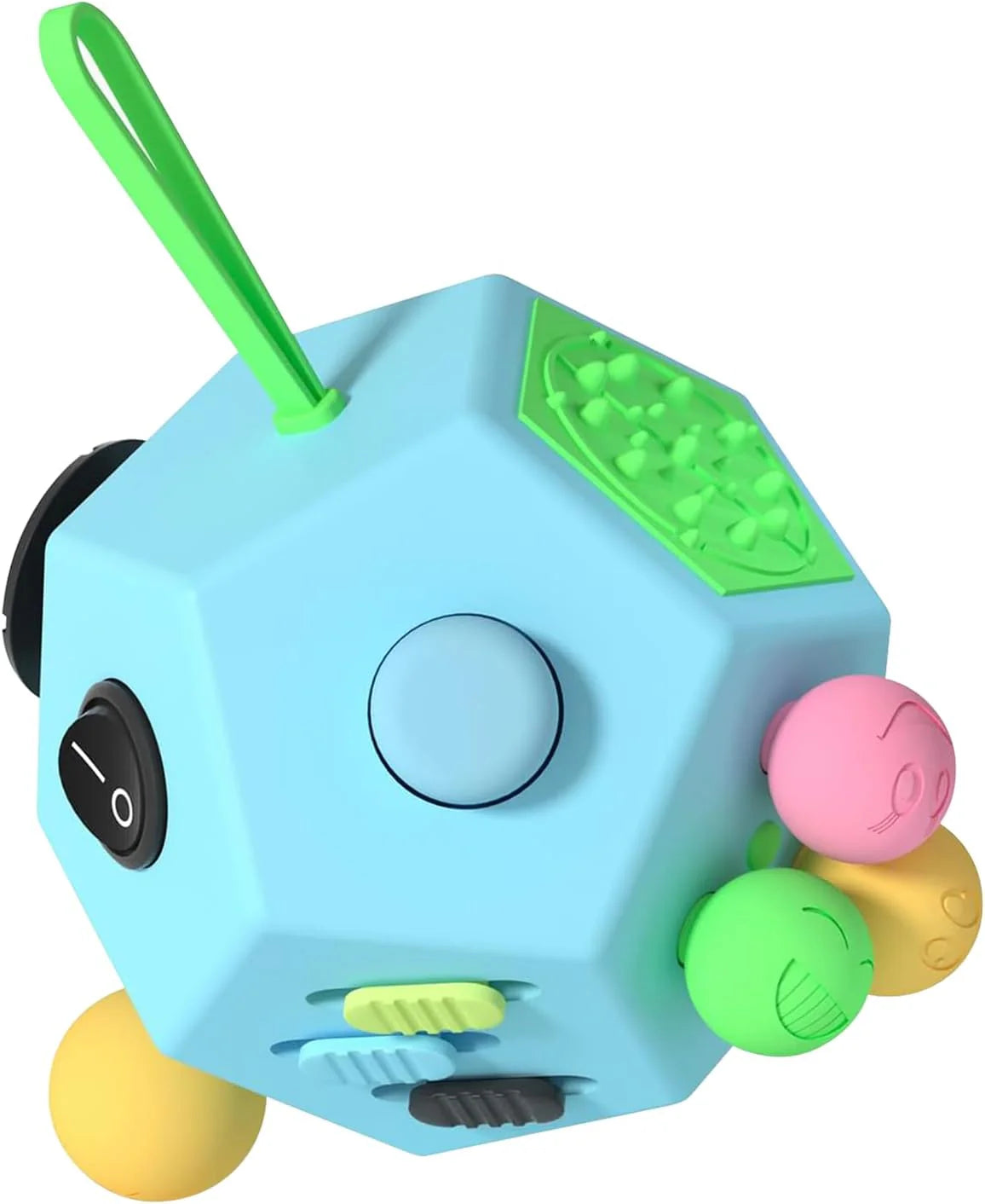 Fidget Dodecagon-12 Sided Fidget Toy Stress Relief Cube for Children and Adults, Silent Compact Classroom Gifts Stocking Stuffers for Teen Boys, Kids(B3 Blue Sky) - US 1751