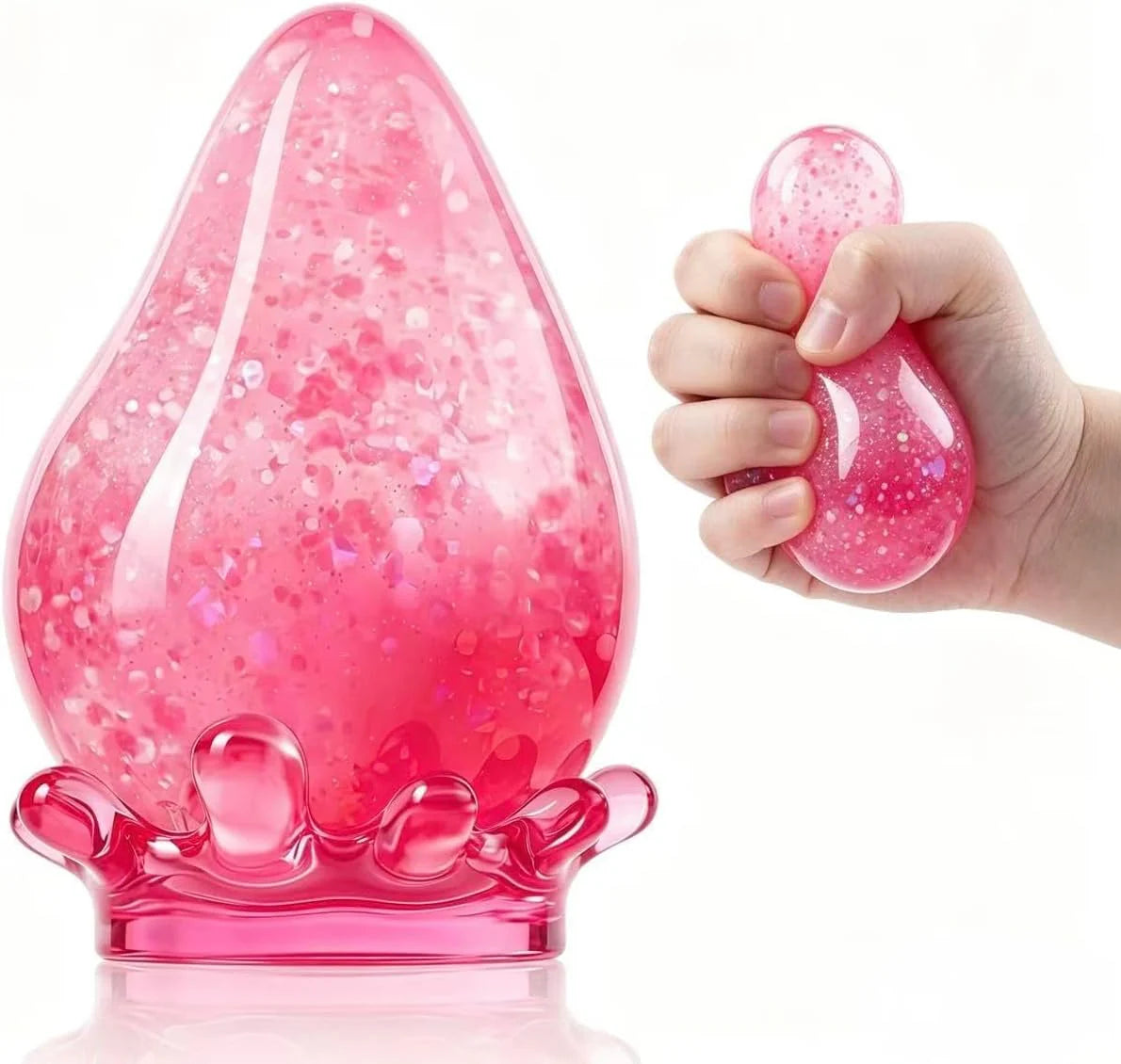 Water Drop Squeeze Squishies, Dream Squishy Drop Squishy Stress Ball,Drop Gifts for Anxiety Relief Office Easter Birthday (Pink) - US 3570