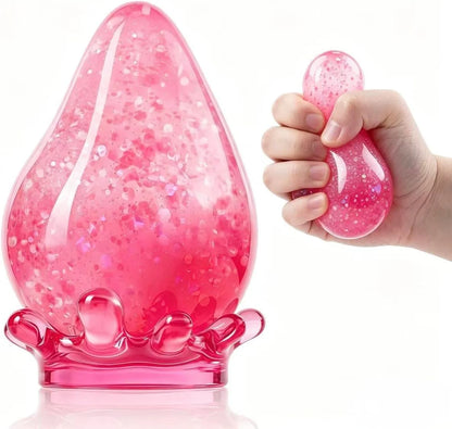 Water Drop Squeeze Squishies, Dream Squishy Drop Squishy Stress Ball,Drop Gifts for Anxiety Relief Office Easter Birthday (Pink) - US 3570