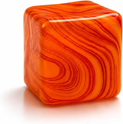 Jiezipaeasy Ice Cube Stress Ball 5cm(1.98", Marble Veined Squishy Fidget Toy for Adults & Kids, Soft Slow Rebound Sensory Toy for Stress & Anxiety Relief, Stretchy Non-Sticky Desk Toy (Orange) - US 5144