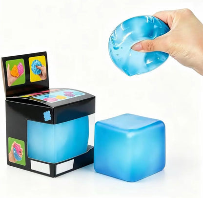 Premium Big Block Cube ,Ice Cube Squishies Toys,Durable, Slow-Rebound fingertip Exquisite Spherical ice Cube with boxGift-Ready (Blue) - US 8912