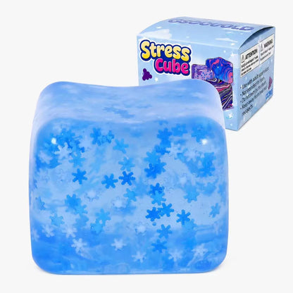 Squishy Ice Cube Fidget Toy 2.75inch/7cm, Sugar Ball Squishy Cube for Kids Adults, Soft Squishies Stress Relief Sensory Toy for Autism, Classroom Prize Toy Party Favor - US 3048