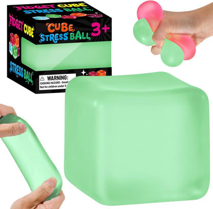 Stress Cube Squishy Fidget Toys, Slow Rising Ice Cube Sensory Stress Balls for Kids Adults Anxiety Relief Squeeze Toy for Classroom Prizes Party Favors (Light Green) - US 6798