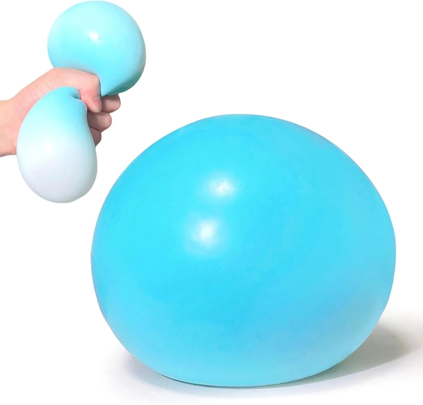 4 Inch Giant Squeeze Stress Balls for Kids and Adults - Jumbo Squishy Dough Ball, Squishy Sensory Toys for Kids Party Favors, Goodie Bag Stuffers, Squeeze Stress Toys for Anxiety Relief (Blue) - US 7611