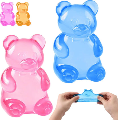 Stress Bear Squishy Balls, Bear Squishy Stress Relief Squeeze Balls, Gummy Bear Squishy for Valentines Day Gifts Birthday Gifts Party Favors (Blue + Pink) - US 5314