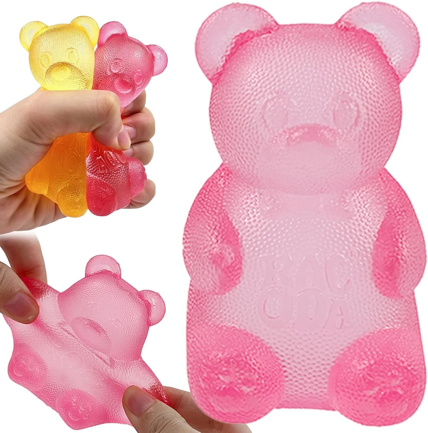Pink Stretch Filled Squeeze Toys for Sensory Play，Maltose Bear & Sugar Ball Designs, Squishies Anxiety Relief & Focus Toy, Sensory Fidget Toys for Adults, Kids, Slow Rising Squishy Stress Balls - US 4472