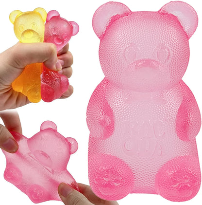 Pink Stretch Filled Squeeze Toys for Sensory Play，Maltose Bear & Sugar Ball Designs, Squishies Anxiety Relief & Focus Toy, Sensory Fidget Toys for Adults, Kids, Slow Rising Squishy Stress Balls - US 4472