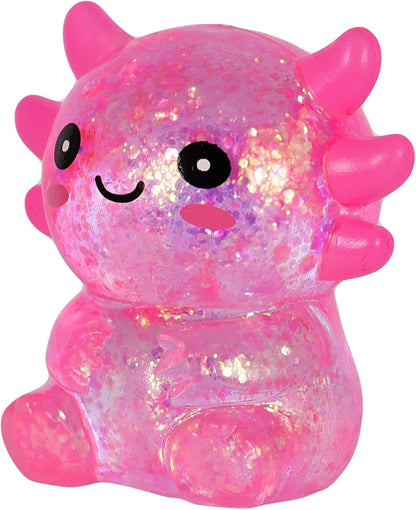 Axolotl Squishy Stress Toy – Cute Sitting Axolotl Fidget Toy Soft Squeeze Sensory Toy for Kids & Adults, Anxiety Relief Desk Toy, Party Favor (Pink) - US 4168