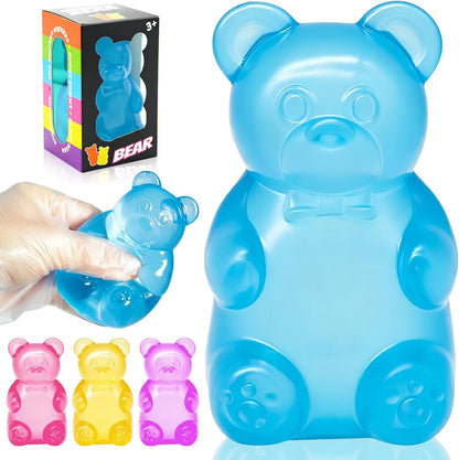 Bear Squishy Toy, Slow Rising Stress Relief Sugar Squeeze Toys for Kids & Adults, High Density Sensory Stress Balls, Stocking Stuffers, Birthday Party Favors, Anxiety Relief Toys for Boys Girls (Blue) - US 4213