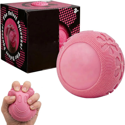 Fuzz Ball Squishy Stress Ball Toy，Fuzzball Squishy，Soft Fidget Toy for Anxiety Relief, Sensory Squishy Ball Calming Tactile Grip for Soft Stress Relief Ball for Kids and Adults (Pink) - US 9526