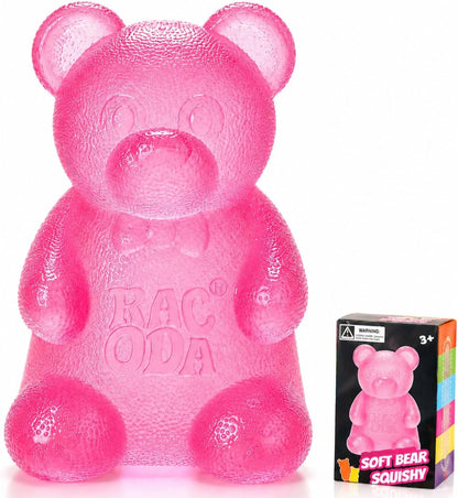 Taba Bear Squishy Fidget Toys,Stress Ball for Anxiety Stress Relief,Squishies Sensory Toy for Adults Kids Teens,Pink Squeeze Toys for Classroom Prize, Birthday Gifts Party Favors - US 3509