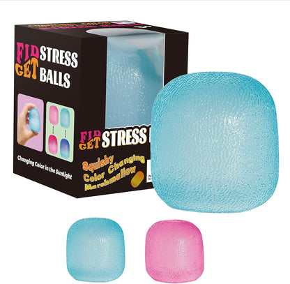 Fidget Toys Stress Balls for Kids & Adults - Changes Color in The Sun - Malt Sugar Squishy Fidget Toys - Slow Rise Gel Ball - Stretchy Squeeze Stress Relief Balls for Anxiety - US 8024