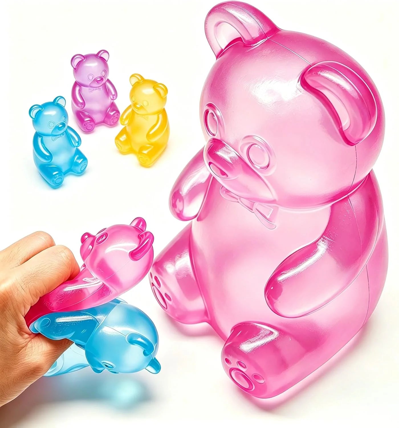 Fidget Toys Squishy Gummy Bear, Stress Cube Squishies Anxiety Stress Relief, Ice Squishy Stress Cube-Drop Malt Sugar Balls, Sensory Ball for Kids with Autism - US 9162