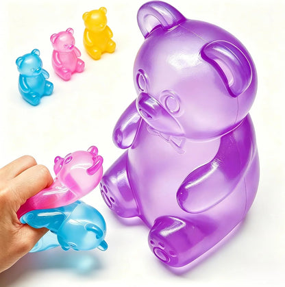 Fidget Toys Gummy Bear , Stress Cube Squishies Anxiety Stress Relief, Ice Squishy Stress Cube-Drop Malt Sugar Balls, Sensory Ball for Kids with Autism (Purple, 1) - US 4278