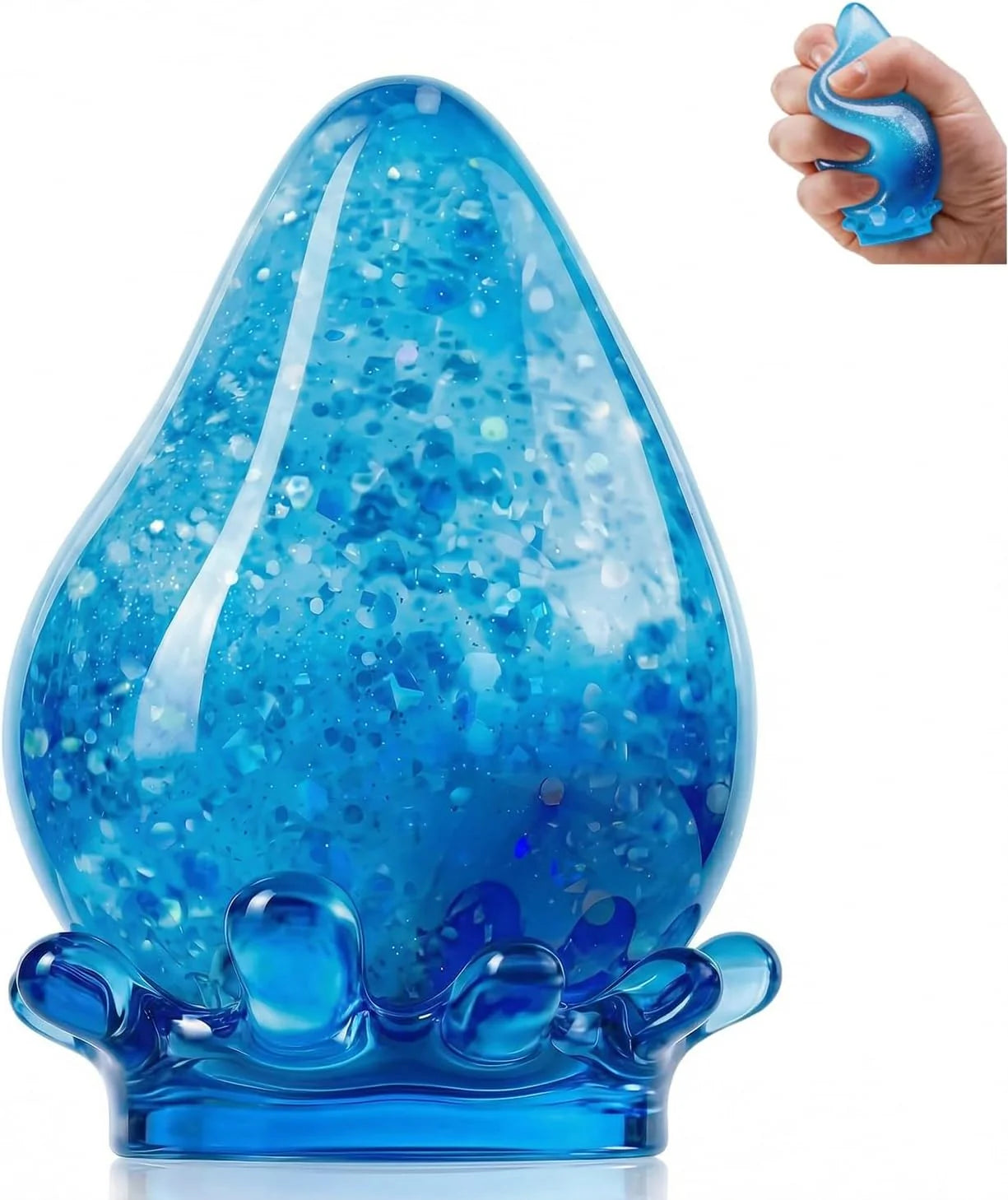 Water Drop Squeeze Squishies, Dream Squishy Drop Squishy Stress Ball, Soft Fidget Stress Ball, 2026 New Slow Rise Relief Fidget Sensory for Anxiety Stress Easter Party Favors (Blue) - US 5213