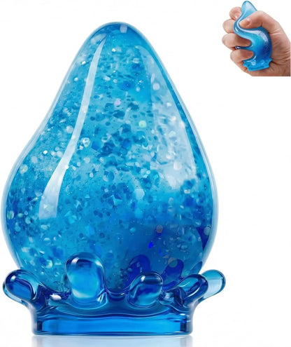 Water Drop Squeeze Squishies, Dream Squishy Drop Squishy Stress Ball, Soft Fidget Stress Ball, 2026 New Slow Rise Relief Fidget Sensory for Anxiety Stress Easter Party Favors (Blue) - US 5213