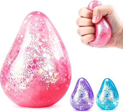 Dream Squishy Drop Fidget Toys Adults, Water Drop Squeeze Toy for Stress Relief, Slow Rising Squishies Sensory Toys with Autism, Malt Sugar Balls Gel Filled Party Favors - Pink - US 4432