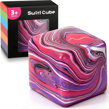 Fidget Toys Squishy Stress Cube, Swirl Stress Balls for Kids Adults Squishies Stress Relief, Ice Squishy Cube Sugar Balls, Sensory Toys for Kids with Autism, Fidgets for Classroom Prize Toys - US 2555