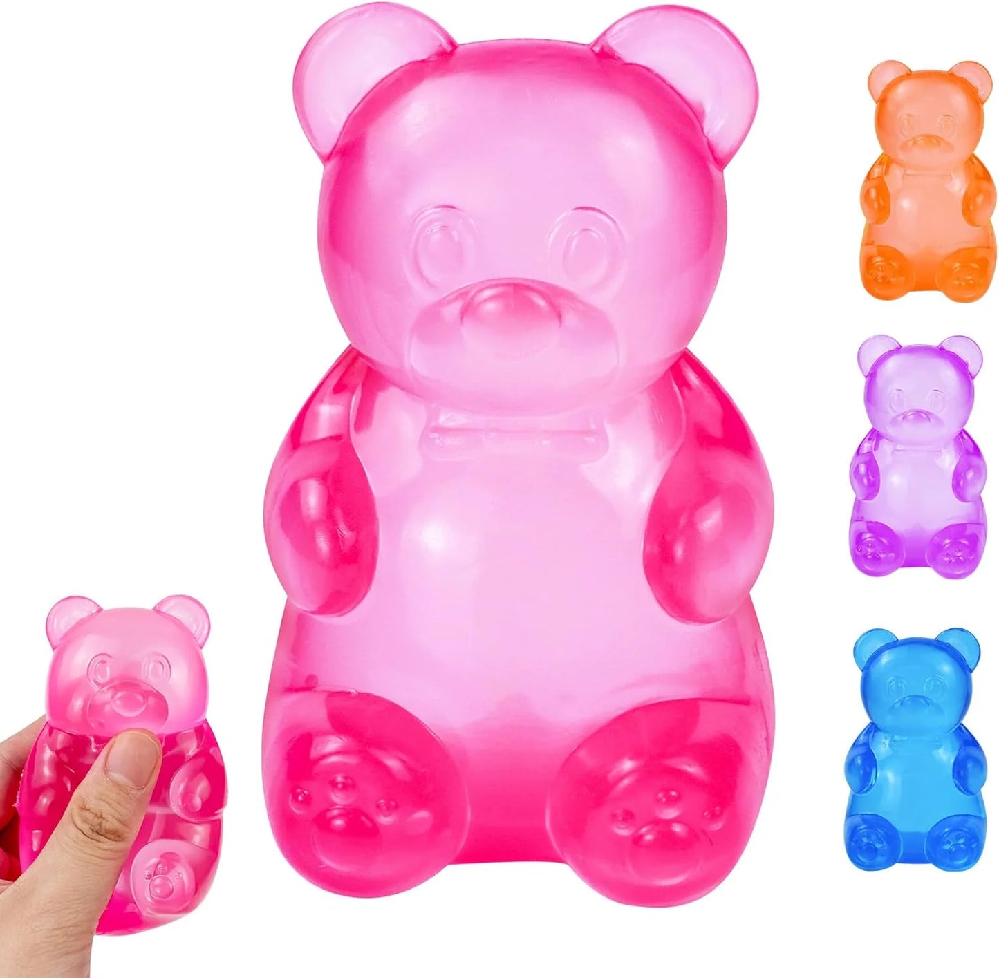 Gummy Bear Squishy, Stress Bear Taba Squishy, Taba Squishy Toys for Kids, Stress Balls Valentines Day Gifts Birthday Gifts Party Favors-Rosy - US 5265