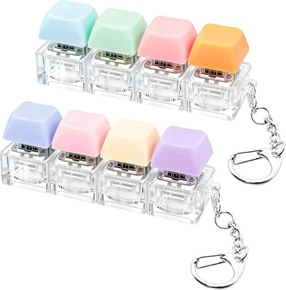 2 PCS Keyboard Fidget Toy, Keyboard Fidget Keychain 4-in-1 Keyboard Decompression Button Finger Clicker Toys, Button Stress Relief Fidget Gifts to Relief Stress (Purple Blue Pink Orange) - US 6211