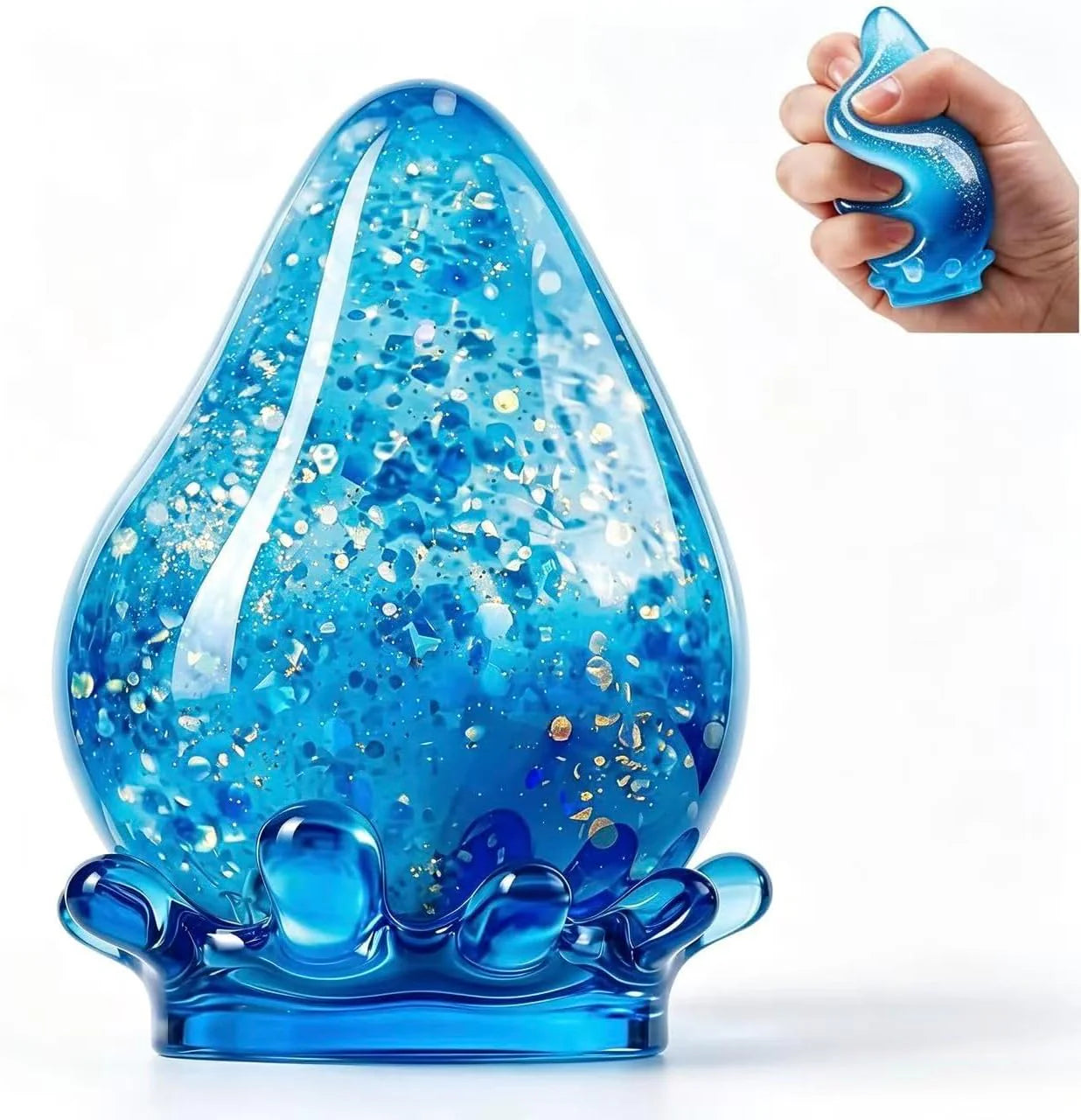 Water Drop Squeeze Squishies, Dream Squishy Drop Squishy Stress Ball,Drop Gifts for Anxiety Relief Office Easter Birthday (Blue) - US 9967