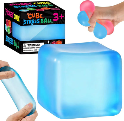 Stress Cube Squishy Fidget Toys, Slow Rising Ice Cube Sensory Stress Balls for Kids Adults Anxiety Relief Squeeze Toy for Classroom Prizes Party Favors (Blue) - US 4272