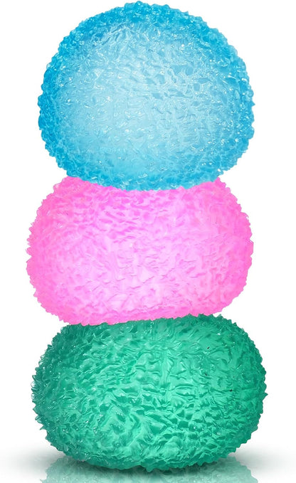 3pc Stress Balls for Adults, Squishy Ball Sensory Textured Memory Gel Fidget Toys for Kids/Adults Hand Exercises, Valentines Day Party Favors Anxiety Relief Squeeze Ball(1.80“) - US 4504