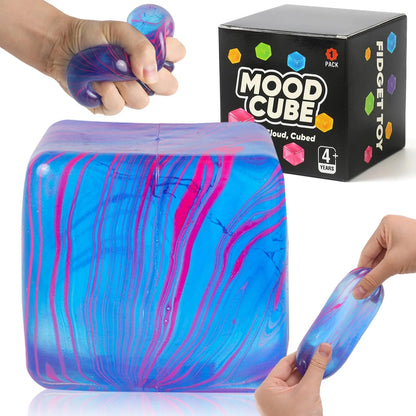 Stress Balls, Squishy Stress Cube for Kids Adults, Squishy Slow Rising Fidget Cube Sensory Toys for Anxiety Stress Relief, High Density Ice Squeeze Ball Cubes for Adults Kids. (Pink) - US 4126