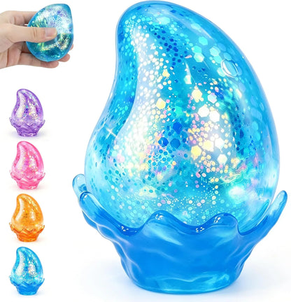 Squishy Stress Balls,Cube Squishies Anxiety Stress Relief Ice Squishy Malt Sugar Balls,Soft Sensory Calming Toys for Kids Teens, Party Favors & Classroom Prizes for Kids - Blue - US 9397