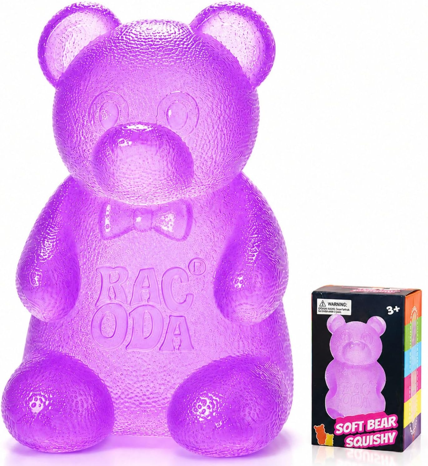 Gummy Bear Squishy, Sensory Fidget Toy Toys for Anxiety Stress Relief,Squishies Sensory Toy for Adults Kids Teens,Purple Stress Ball for Classroom Prize, Birthday Gifts Party Favors - US 5503