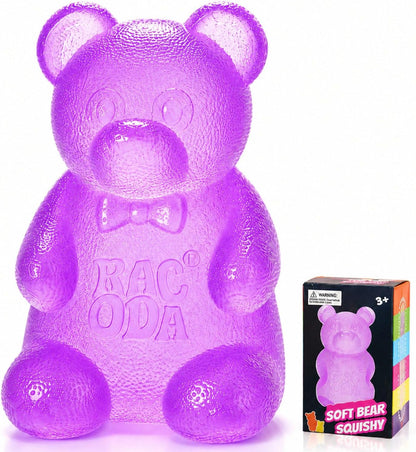 Gummy Bear Squishy, Sensory Fidget Toy Toys for Anxiety Stress Relief,Squishies Sensory Toy for Adults Kids Teens,Purple Stress Ball for Classroom Prize, Birthday Gifts Party Favors - US 5503