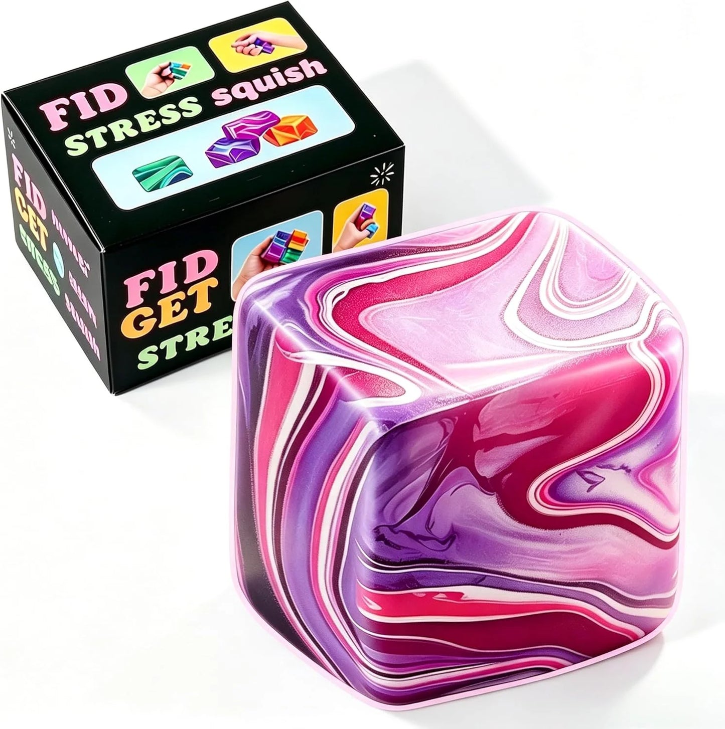 1 Pack Fidget Toys Squishy Stress Cube, Stress Balls for Kids Adults Squishies Stress Relief, Ice Sugar Sensory Toys for Kids with Autism, Fidgets for Classroom Prize Toys(Purple,1 Pack) - US 7909
